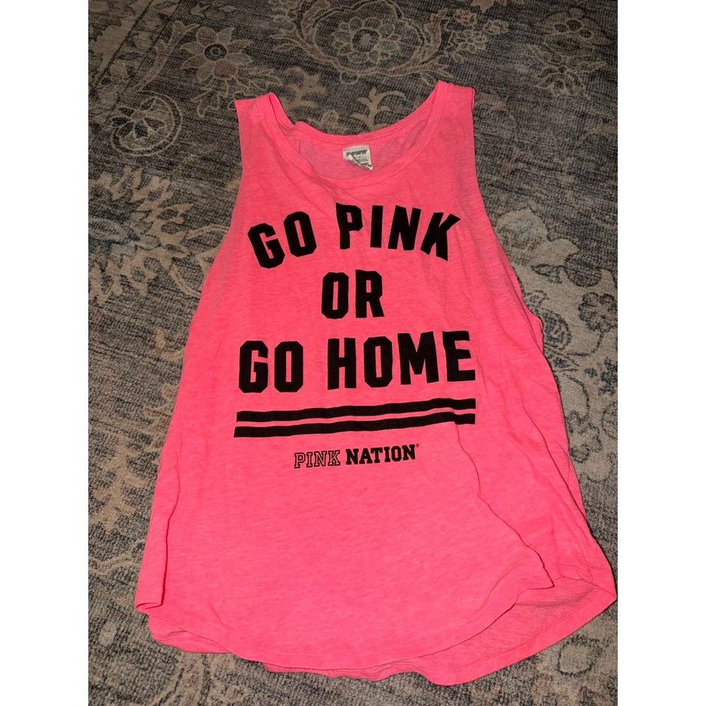 Vintage Y2K Victoria's Secret Go Pink or Go Home Pink Nation Tank Top 2015